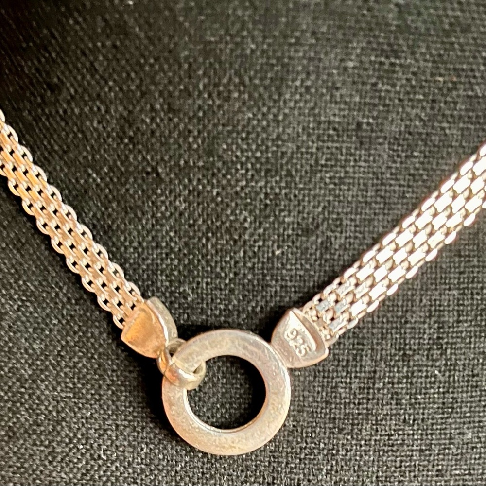 Talisa 925 Sterling Silver Helena Circle Milanese Mesh Chain Name Necklace 16-18